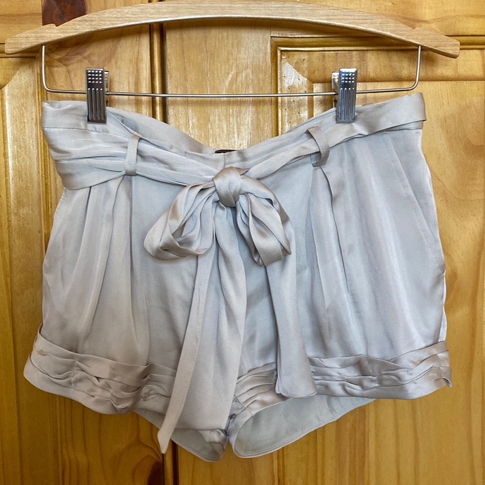 BCBG MAXAZRIA Satin Shorts with Tie Front